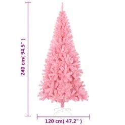 VidaXL Sapin De Noël Artificiel Avec Support Rose 240 Cm PVC 7 VidaXL Sapin De Noël Artificiel Avec Support Rose 240 Cm PVC -Homcom Boutique 8720286362877 5