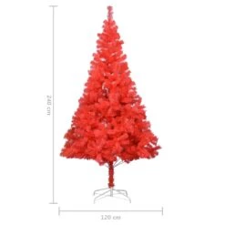 VidaXL Sapin De Noël Artificiel Avec Support Rouge 240 Cm PVC -Homcom Boutique 8720286362938 5