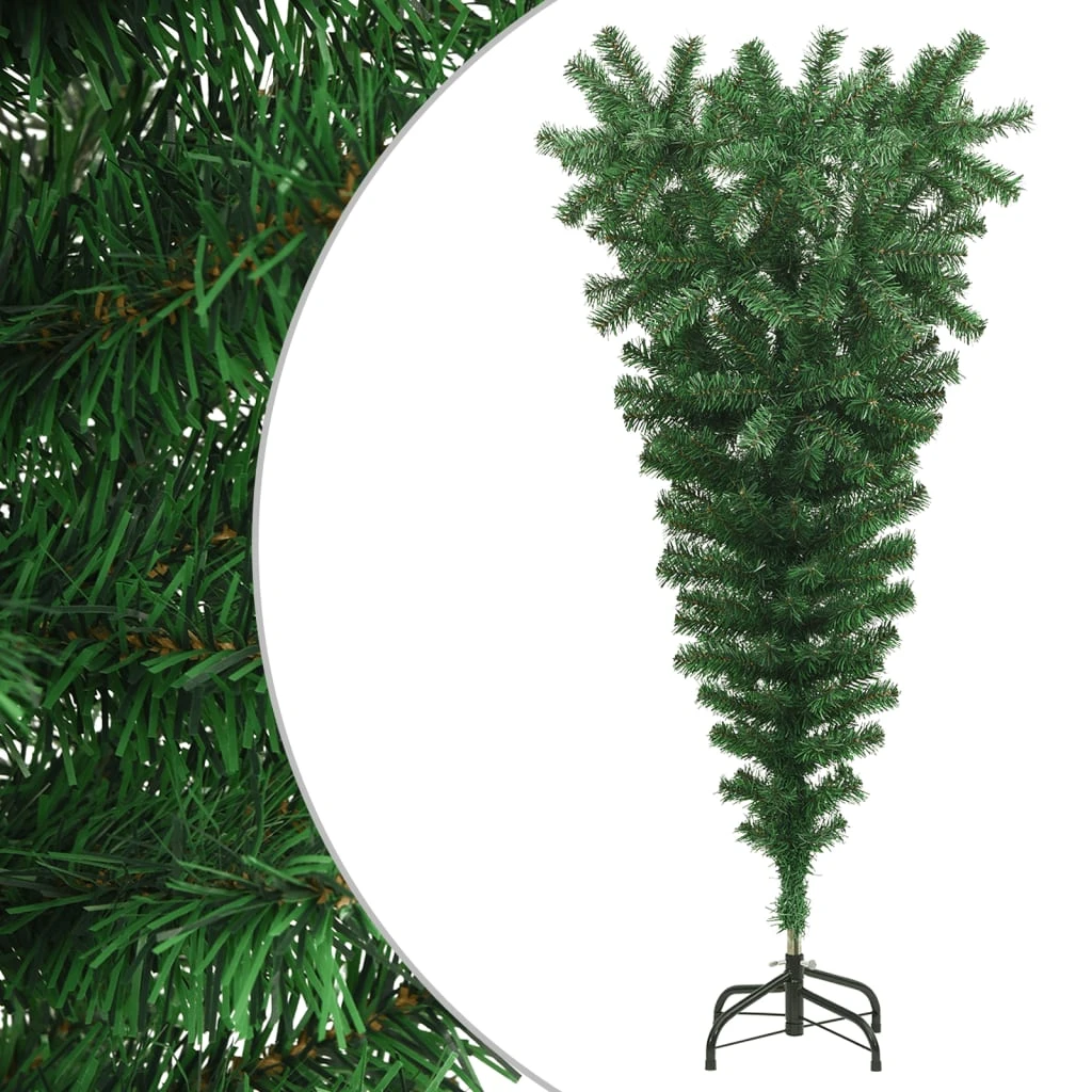 VidaXL Sapin De Noël Artificiel Renversé Avec Support Vert 150 Cm 2 VidaXL Sapin De Noël Artificiel Renversé Avec Support Vert 150 Cm – Image 2