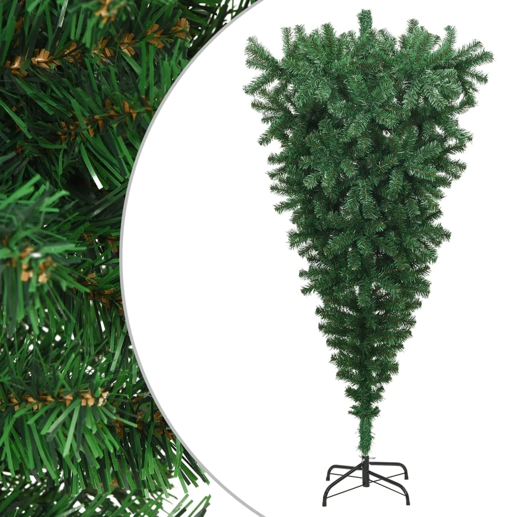 VidaXL Sapin De Noël Artificiel Renversé Avec Support Vert 180 Cm 2 VidaXL Sapin De Noël Artificiel Renversé Avec Support Vert 180 Cm – Image 2
