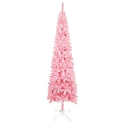 VidaXL Arbre De Noël Mince Avec LED Et Boules Rose 150 Cm 9 VidaXL Arbre De Noël Mince Avec LED Et Boules Rose 150 Cm -Homcom Boutique 8720286363713 2 1