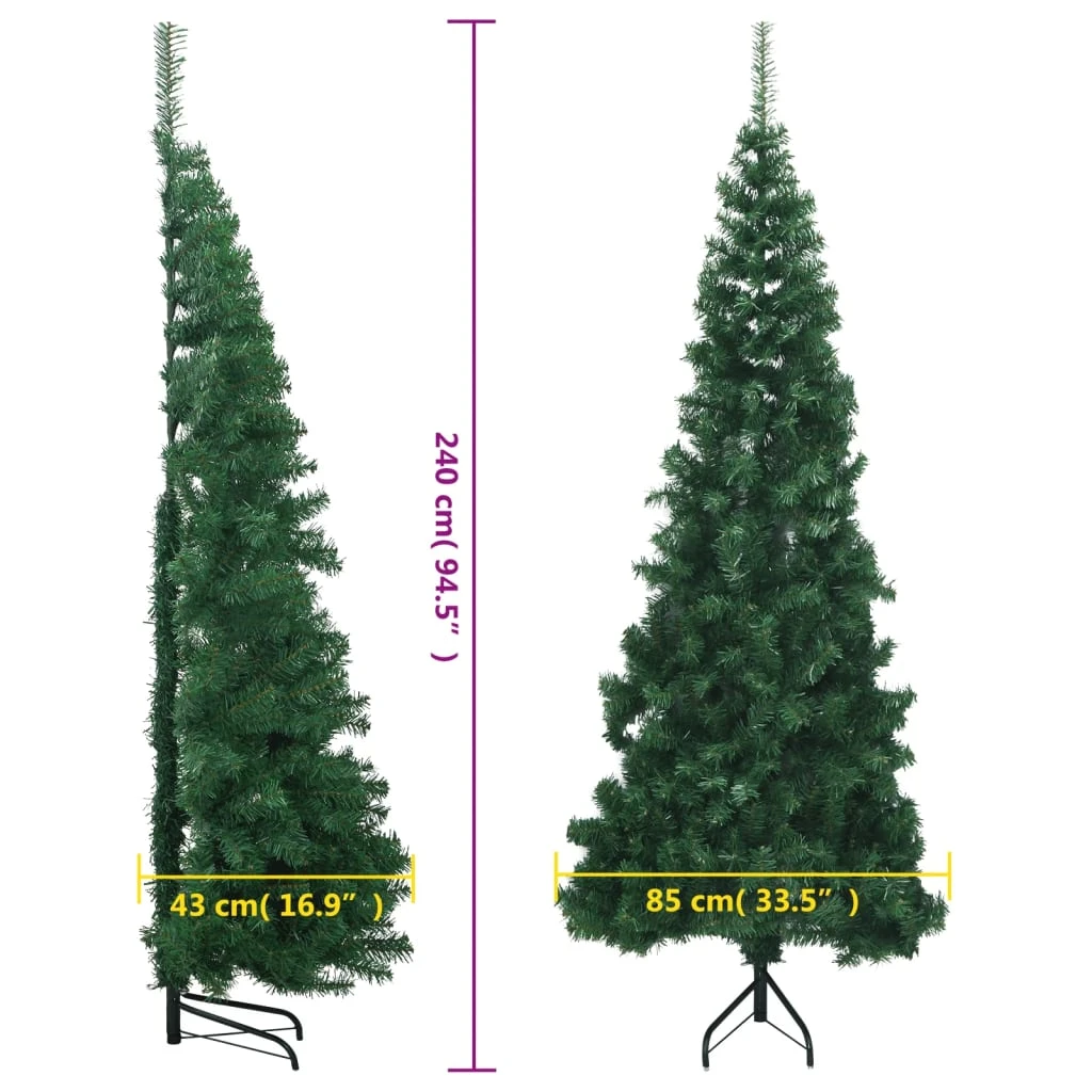 VidaXL Sapin De Noël Artificiel D'angle Vert 240 Cm PVC 7 VidaXL Sapin De Noël Artificiel D'angle Vert 240 Cm PVC – Image 7