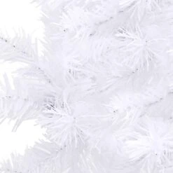 VidaXL Arbre De Noël Artificiel D'angle LED Et Boules Blanc 150 Cm PVC