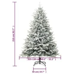 VidaXL Sapin De Noël Artificiel à Flocons De Neige Vert 210 Cm PVC/PE -Homcom Boutique 8720286364925 5