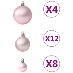 VidaXL Ensemble De Boules De Noël 100 Pcs Rose -Homcom Boutique 8720286380987 4