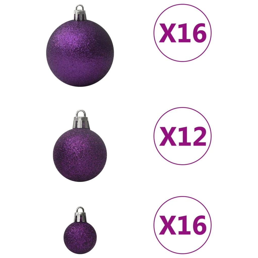 VidaXL Ensemble De Boules De Noël 100 Pcs Violet 3 VidaXL Ensemble De Boules De Noël 100 Pcs Violet – Image 3