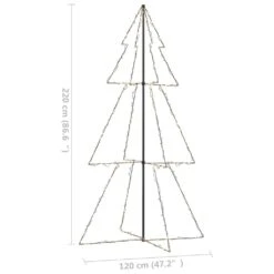 VidaXL Arbre De Noël Cône 300 LED D'intérieur/d'extérieur 120x220 Cm -Homcom Boutique 8720286434000 6