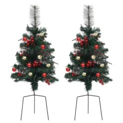 VidaXL Arbres De Noël Artificiels D'allée Avec LED 2 Pcs 76 Cm PVC