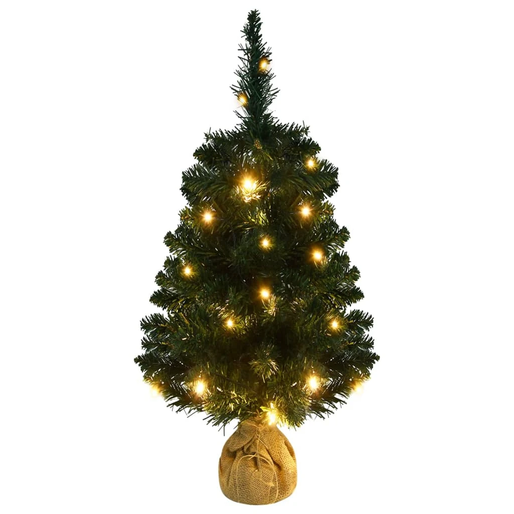 VidaXL Sapin De Noël Artificiel Avec LED Et Support Vert 90 Cm PVC 1 VidaXL Sapin De Noël Artificiel Avec LED Et Support Vert 90 Cm PVC
