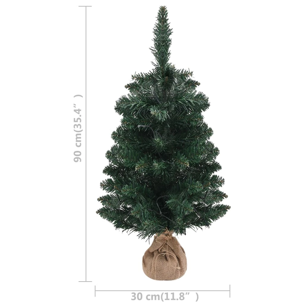 VidaXL Sapin De Noël Artificiel Avec LED Et Support Vert 90 Cm PVC 7 VidaXL Sapin De Noël Artificiel Avec LED Et Support Vert 90 Cm PVC – Image 7