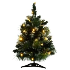 VidaXL Sapin De Noël Artificiel Avec LED Et Support Vert 60 Cm PVC