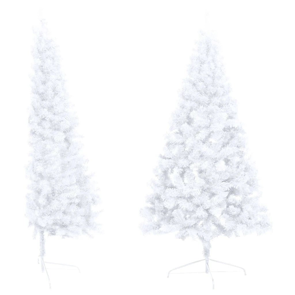 VidaXL Demi-arbre De Noël Artificiel Avec LED Et Boules Blanc 180 Cm 1 VidaXL Demi-arbre De Noël Artificiel Avec LED Et Boules Blanc 180 Cm