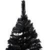 VidaXL Sapin De Noël Artificiel Avec LED Et Support Noir 210 Cm PVC