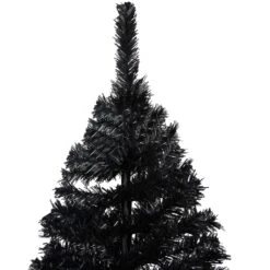 VidaXL Sapin De Noël Artificiel Avec LED Et Support Noir 210 Cm PVC