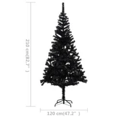 VidaXL Sapin De Noël Artificiel Avec LED Et Support Noir 210 Cm PVC -Homcom Boutique 8720286495063 7