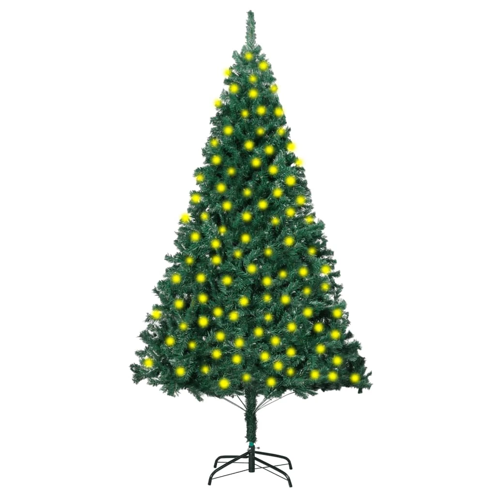 VidaXL Arbre De Noël Artificiel Avec LED Branches épaisses Vert 210 Cm 2 VidaXL Arbre De Noël Artificiel Avec LED Branches épaisses Vert 210 Cm – Image 2