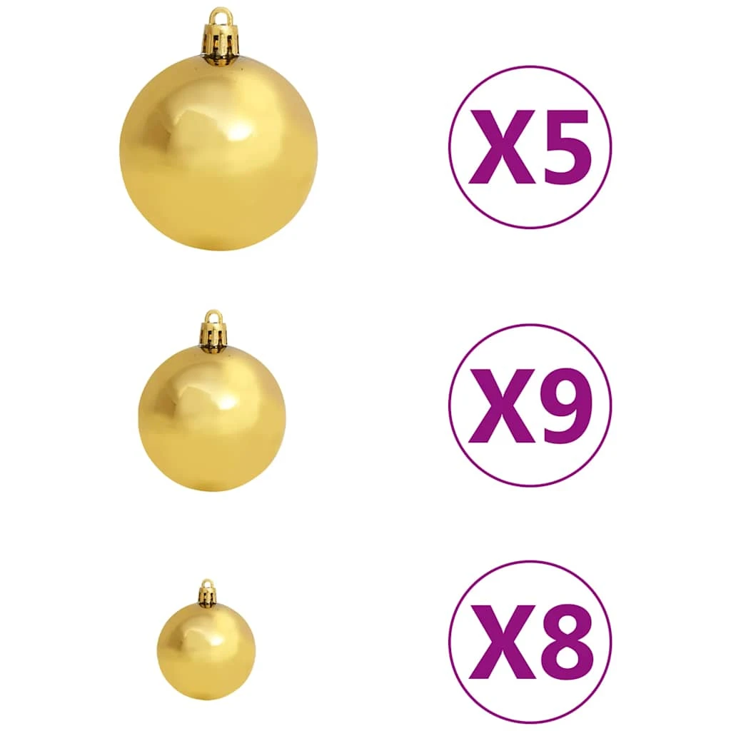 VidaXL Arbre De Noël Artificiel Avec LED Et Boules Noir 180 Cm PVC 6 VidaXL Arbre De Noël Artificiel Avec LED Et Boules Noir 180 Cm PVC – Image 6