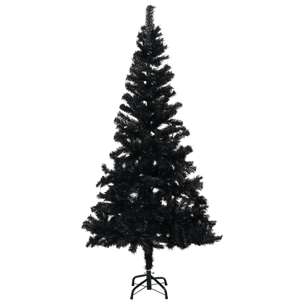 VidaXL Arbre De Noël Artificiel Avec LED Et Boules Noir 210 Cm PVC 1 VidaXL Arbre De Noël Artificiel Avec LED Et Boules Noir 210 Cm PVC