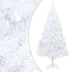 VidaXL Arbre De Noël Artificiel Avec LED Et Boules Blanc 150 Cm PVC