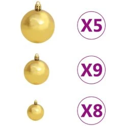 VidaXL Arbre De Noël Mince Avec LED Et Boules Rose 180 Cm 13 VidaXL Arbre De Noël Mince Avec LED Et Boules Rose 180 Cm -Homcom Boutique 8720286496336 5