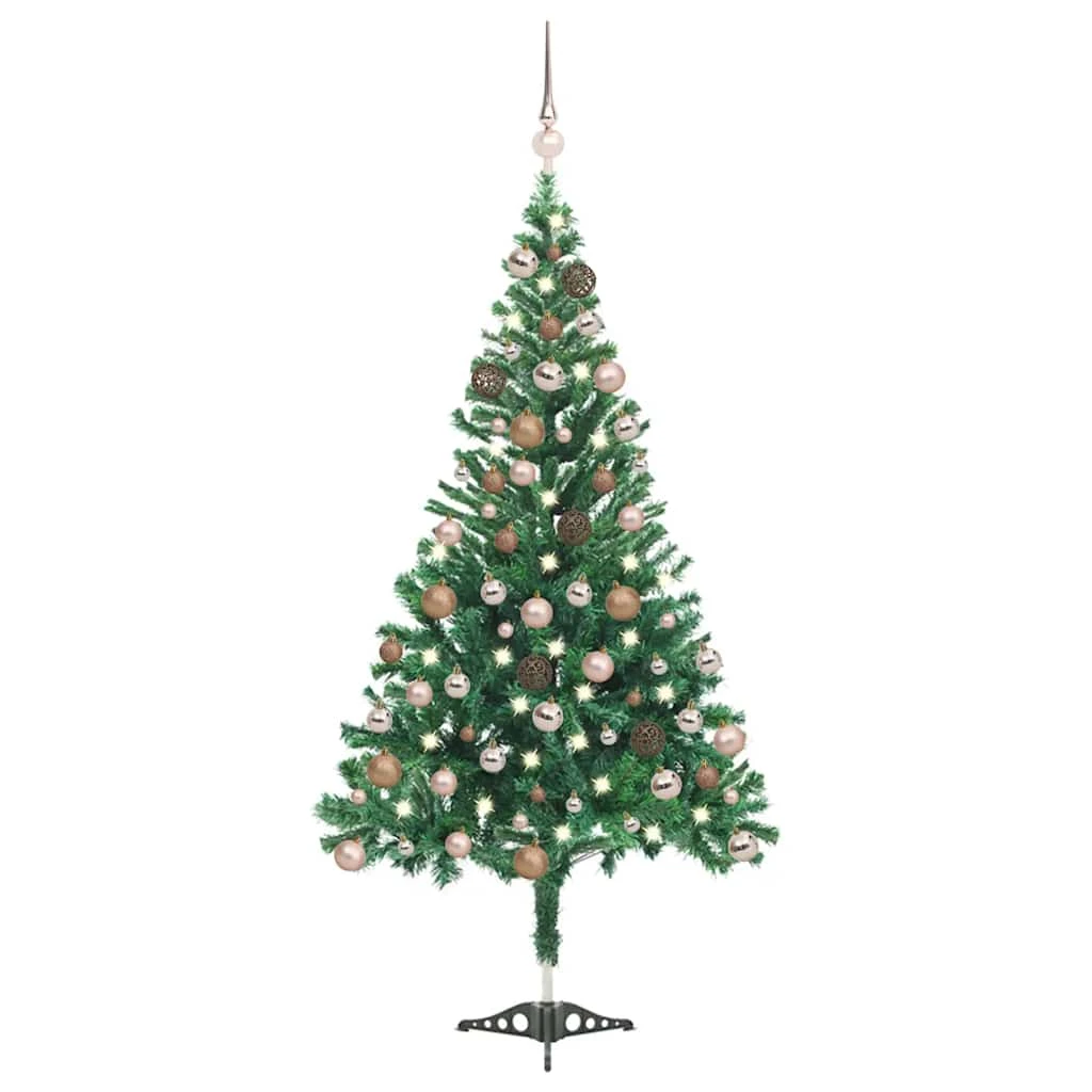 VidaXL Arbre De Noël Artificiel Avec LED Et Boules 120 Cm 230 Branches 2 VidaXL Arbre De Noël Artificiel Avec LED Et Boules 120 Cm 230 Branches – Image 2