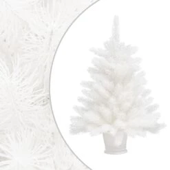 VidaXL Arbre De Noël Artificiel Avec LED Et Boules Blanc 65 Cm