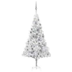 VidaXL Arbre De Noël Artificiel Avec LED Et Boules Argenté 180 Cm PET 8 VidaXL Arbre De Noël Artificiel Avec LED Et Boules Argenté 180 Cm PET -Homcom Boutique 8720286497838 1