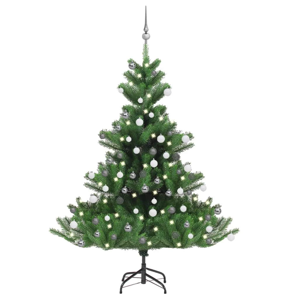 VidaXL Sapin De Noël Artificiel Nordmann Avec LED Et Boules Vert 150cm 2 VidaXL Sapin De Noël Artificiel Nordmann Avec LED Et Boules Vert 150cm – Image 2