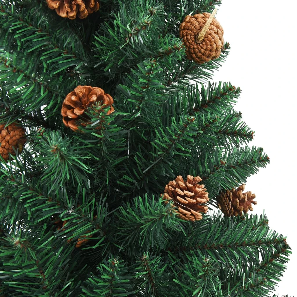 VidaXL Arbre De Noël Mince Avec LED Et Boules Vert 150 Cm PVC 1 VidaXL Arbre De Noël Mince Avec LED Et Boules Vert 150 Cm PVC