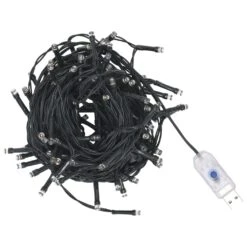 VidaXL Sapin De Noël Artificiel Avec LED Et Support Noir 210 Cm PVC -Homcom Boutique 8720286498538 6