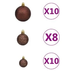 VidaXL Arbre De Noël Artificiel Avec LED Et Boules Vert 210 Cm -Homcom Boutique 8720286499177 4 1