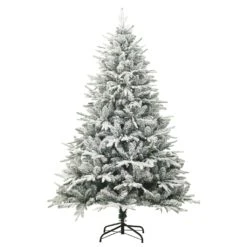 VidaXL Sapin De Noël Artificiel LED Et Flocons De Neige 150 Cm PVC PE
