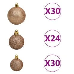 VidaXL Sapin De Noël Artificiel Avec LED Et Boules 500 Cm Blanc -Homcom Boutique 8720286499283 5