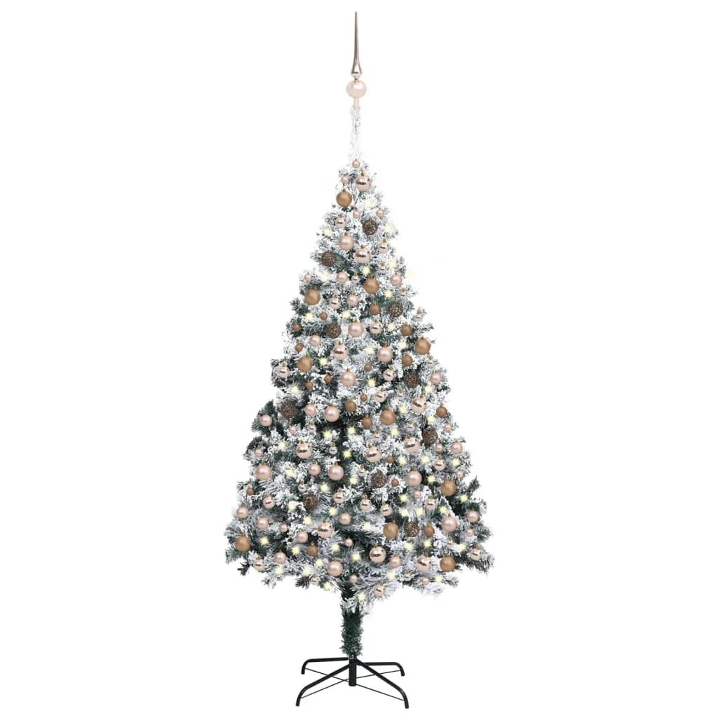VidaXL Sapin De Noël Artificiel LED Boules Flocons De Neige Vert 300cm 2 VidaXL Sapin De Noël Artificiel LED Boules Flocons De Neige Vert 300cm – Image 2