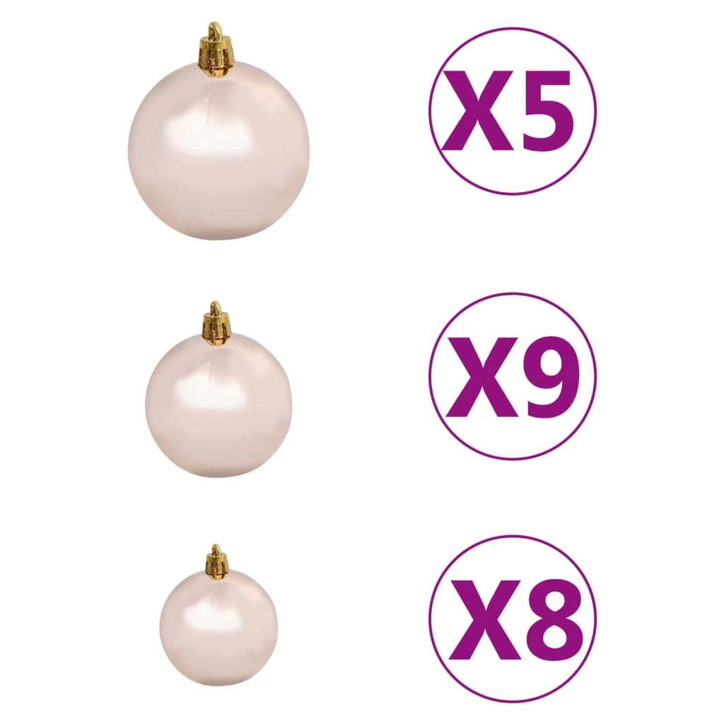 VidaXL Arbre De Noël Mince Avec LED Et Boules Vert 150 Cm PVC 6 VidaXL Arbre De Noël Mince Avec LED Et Boules Vert 150 Cm PVC – Image 6