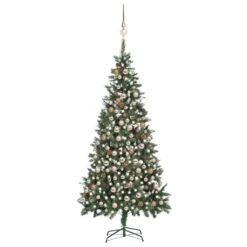 VidaXL Arbre De Noël Artificiel LED Et Boules Et Pommes De Pin 210 Cm -Homcom Boutique 8720286499368 1