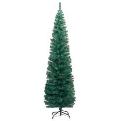 VidaXL Arbre De Noël Artificiel Mince Avec LED Et Boules Vert 210 Cm