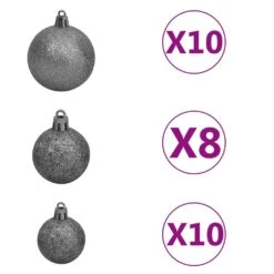 VidaXL Arbre De Noël Artificiel Renversé Avec LED Et Boules 210 Cm -Homcom Boutique 8720286499788 4