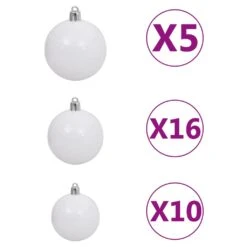 VidaXL Arbre De Noël Artificiel Renversé Avec LED Et Boules 210 Cm -Homcom Boutique 8720286499788 5