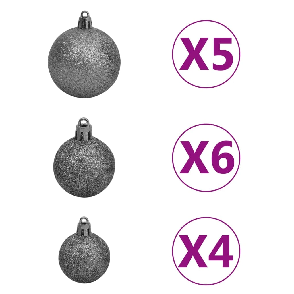 VidaXL Arbre De Noël Artificiel Avec LED Et Boules Argenté 180 Cm PET 5 VidaXL Arbre De Noël Artificiel Avec LED Et Boules Argenté 180 Cm PET – Image 5