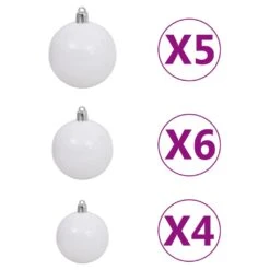 VidaXL Arbre De Noël Artificiel Renversé Avec LED Et Boules 120 Cm -Homcom Boutique 8720286499801 6 1