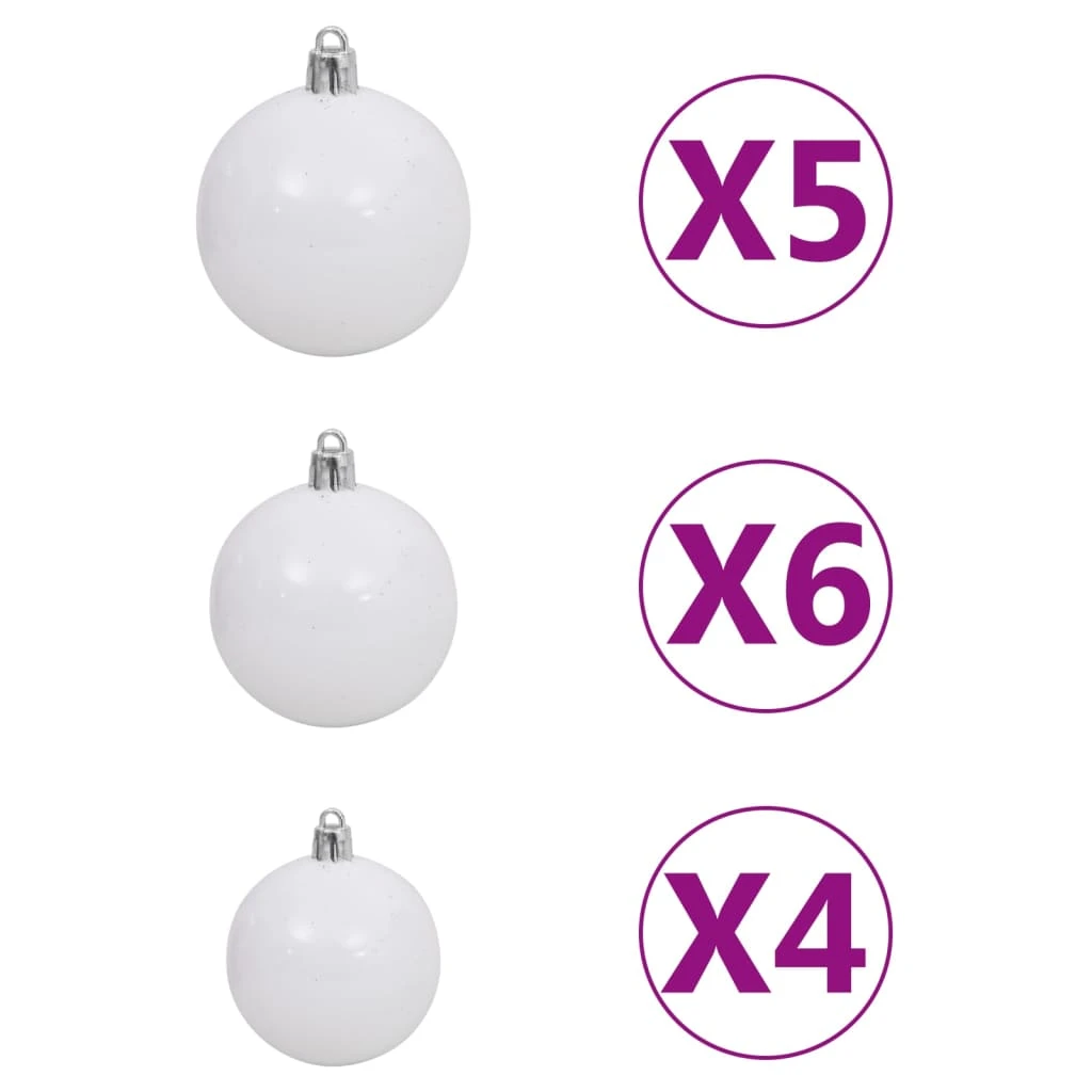 VidaXL Arbre De Noël Mince Avec LED Et Boules Noir 180 Cm 6 VidaXL Arbre De Noël Mince Avec LED Et Boules Noir 180 Cm – Image 6