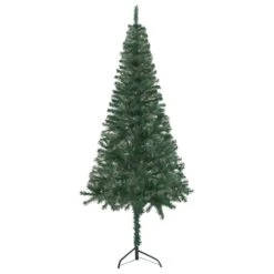 VidaXL Arbre De Noël Artificiel D'angle LED Et Boules Vert 120 Cm PVC