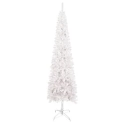 VidaXL Arbre De Noël Mince Avec LED Et Boules Blanc 180 Cm