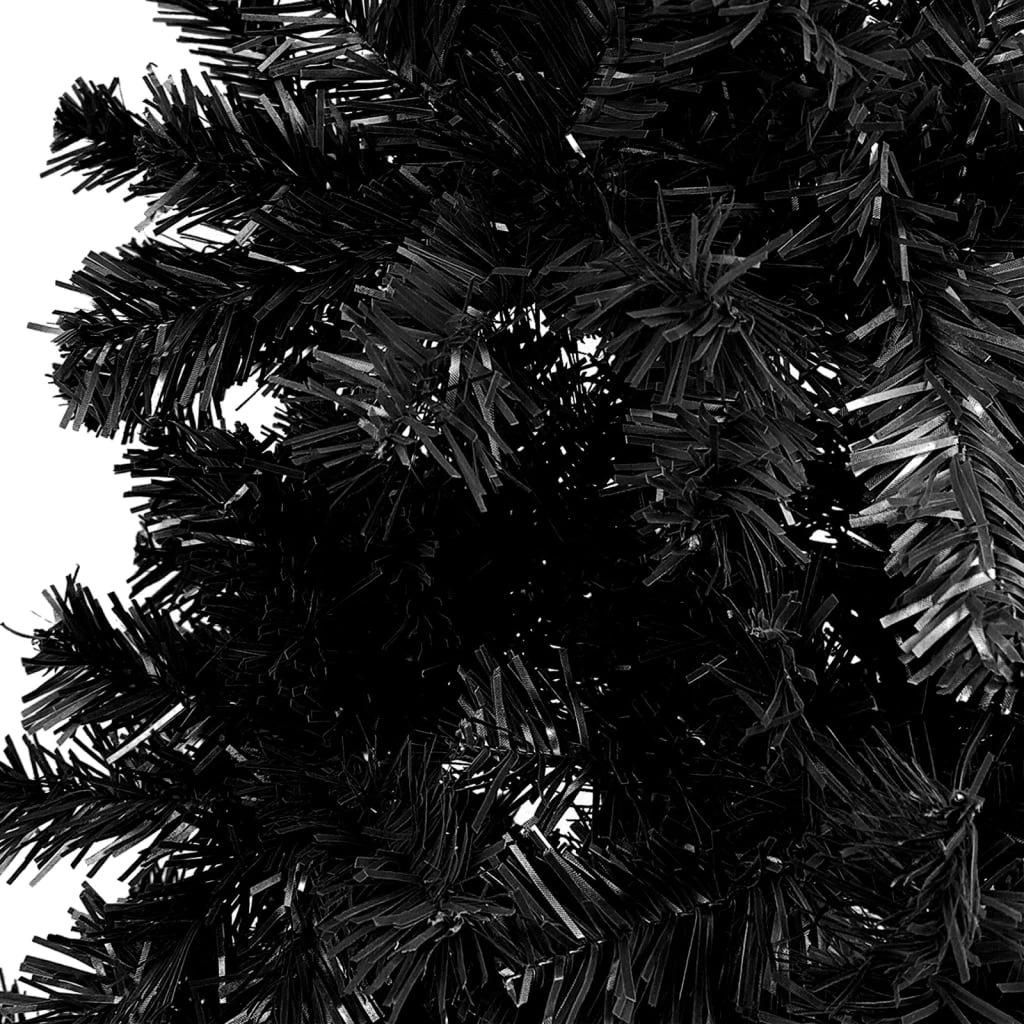 VidaXL Arbre De Noël Mince Avec LED Et Boules Noir 180 Cm 4 VidaXL Arbre De Noël Mince Avec LED Et Boules Noir 180 Cm – Image 4