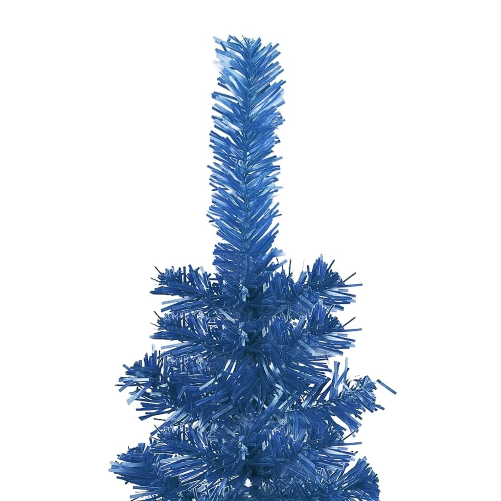 VidaXL Arbre De Noël Mince Avec LED Et Boules Bleu 240 Cm 3 VidaXL Arbre De Noël Mince Avec LED Et Boules Bleu 240 Cm – Image 3