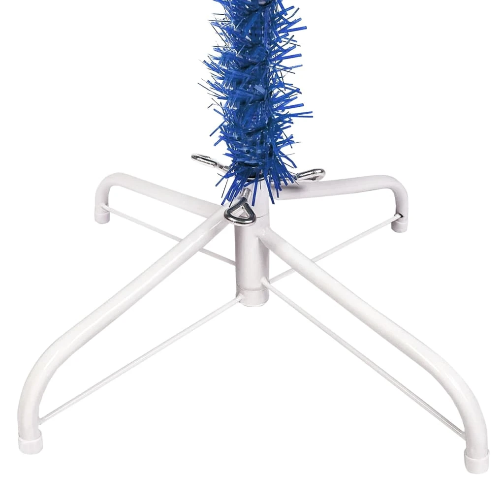 VidaXL Arbre De Noël Mince Avec LED Et Boules Bleu 240 Cm 5 VidaXL Arbre De Noël Mince Avec LED Et Boules Bleu 240 Cm – Image 5