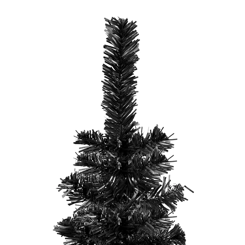 VidaXL Arbre De Noël Mince Avec LED Et Boules Noir 120 Cm 3 VidaXL Arbre De Noël Mince Avec LED Et Boules Noir 120 Cm – Image 3
