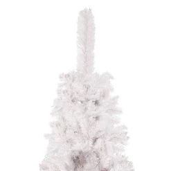 VidaXL Arbre De Noël Mince Avec LED Et Boules Blanc 120 Cm