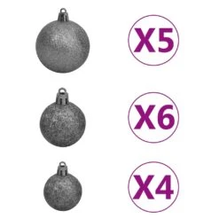 VidaXL Arbre De Noël Mince Avec LED Et Boules Rose 150 Cm 12 VidaXL Arbre De Noël Mince Avec LED Et Boules Rose 150 Cm -Homcom Boutique 8720286502013 6